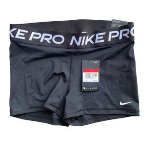 NWT Nike Pro Tight Fit Training Shorts Large Black Inseam 3" Stretch Support